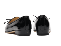 Sagan String Loafers in Black Soft Patent