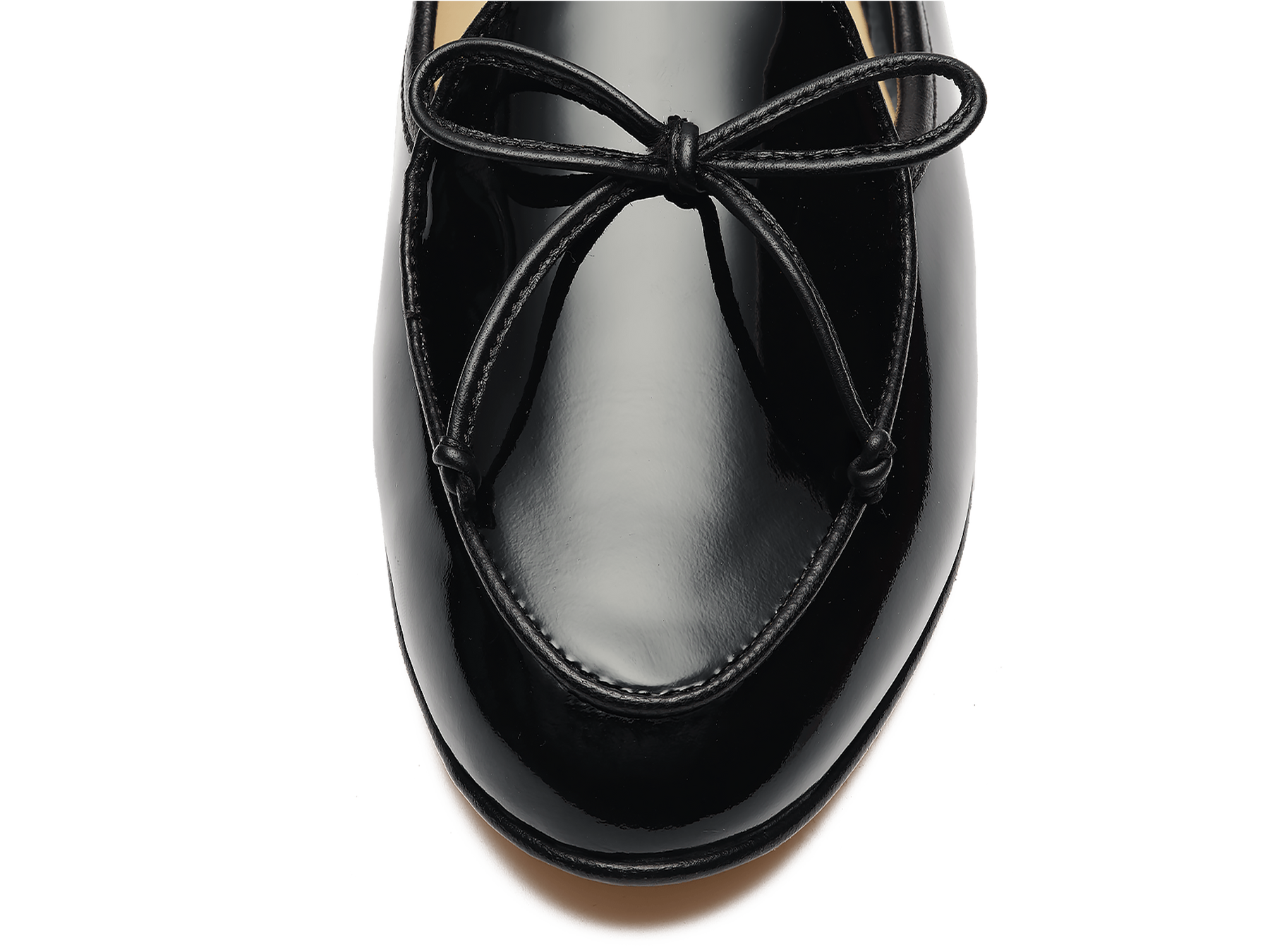Sagan String Loafers in Black Soft Patent