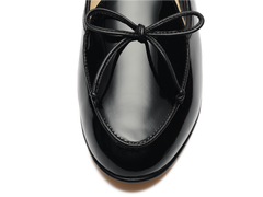 Sagan String Loafers in Black Soft Patent