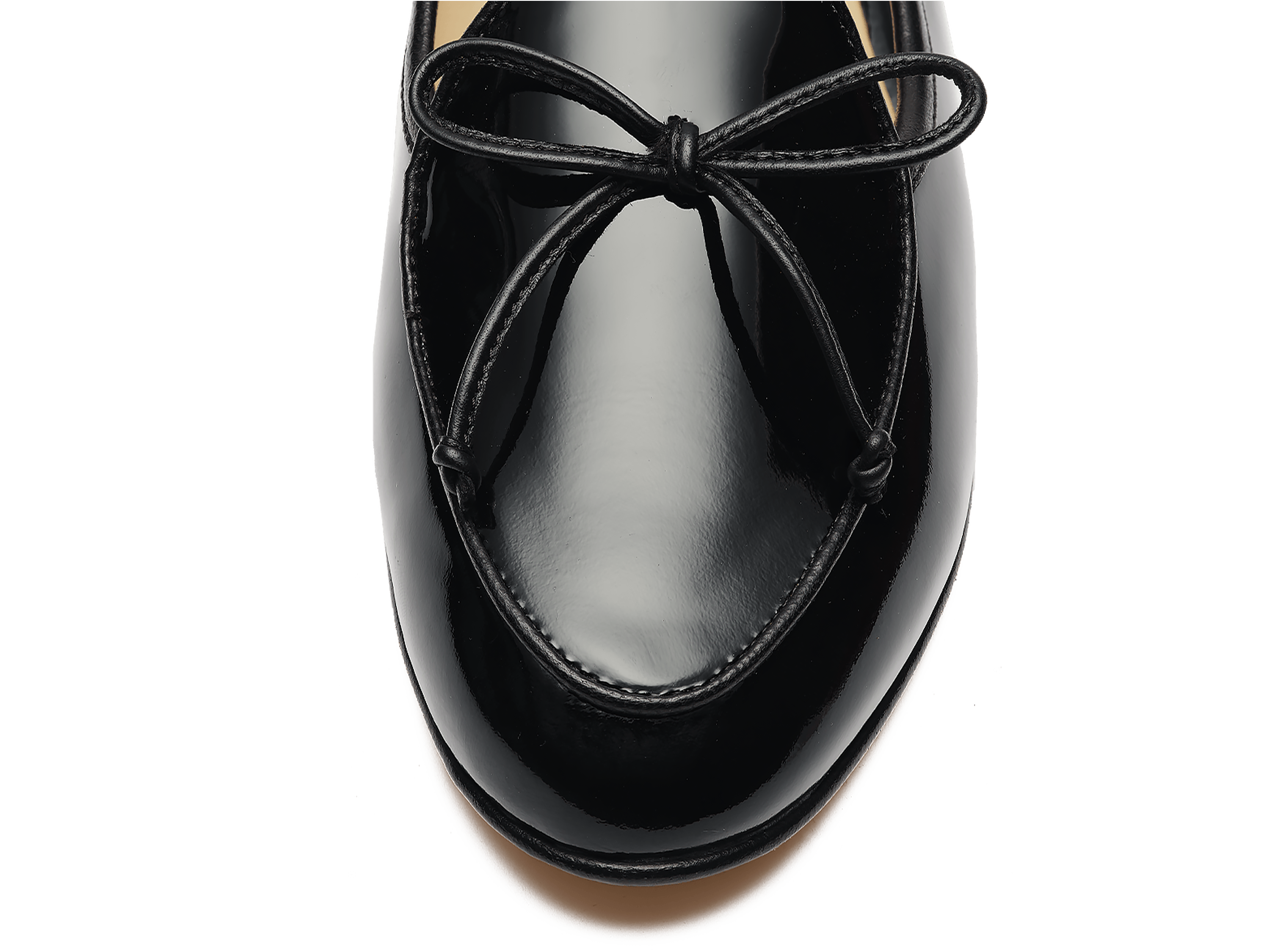 Sagan String Loafers in Black Soft Patent