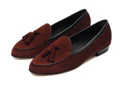 Sagan Tassel Loafers in Macassar Brown Suede