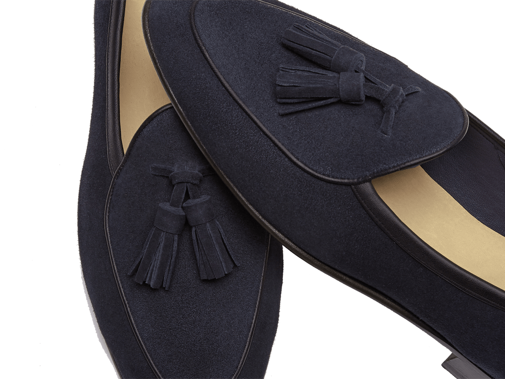 Sagan Rubber Tassels in Midnight Navy Asteria Suede