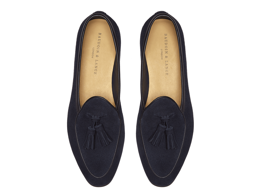 Sagan Rubber Tassels in Midnight Navy Asteria Suede
