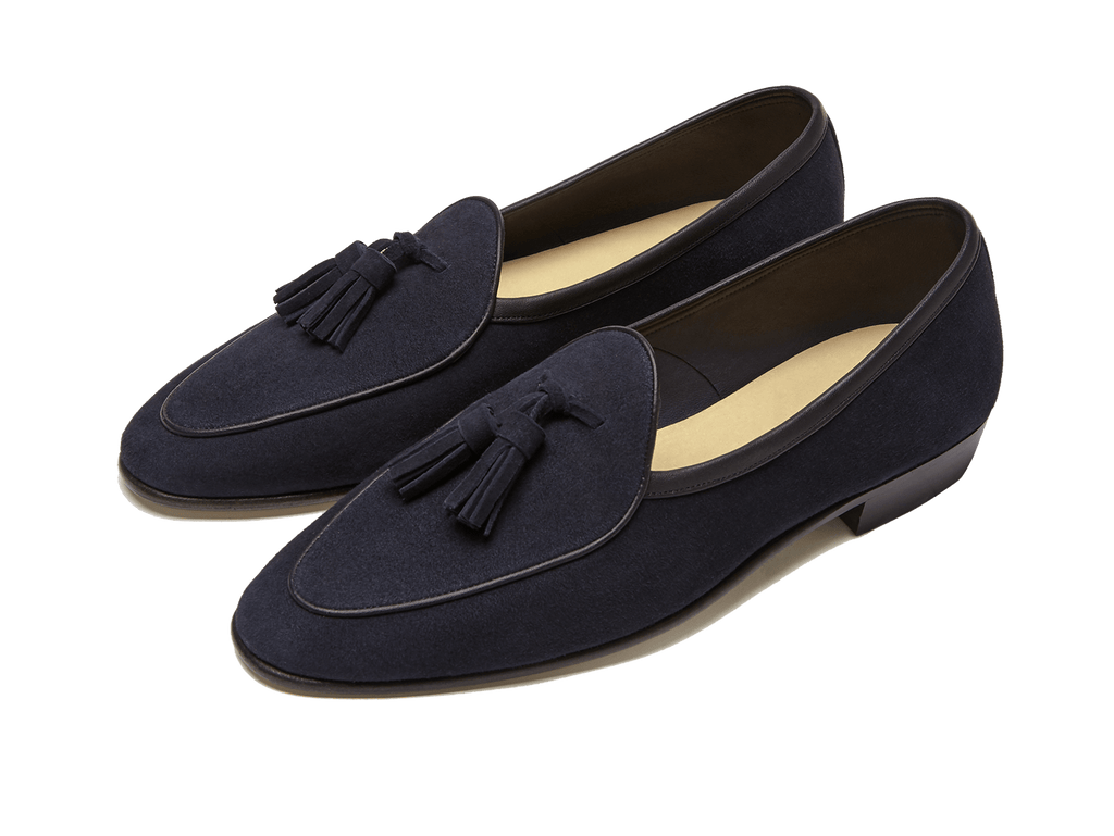 Sagan Classic Tassel Loafers in Midnight Navy Suede