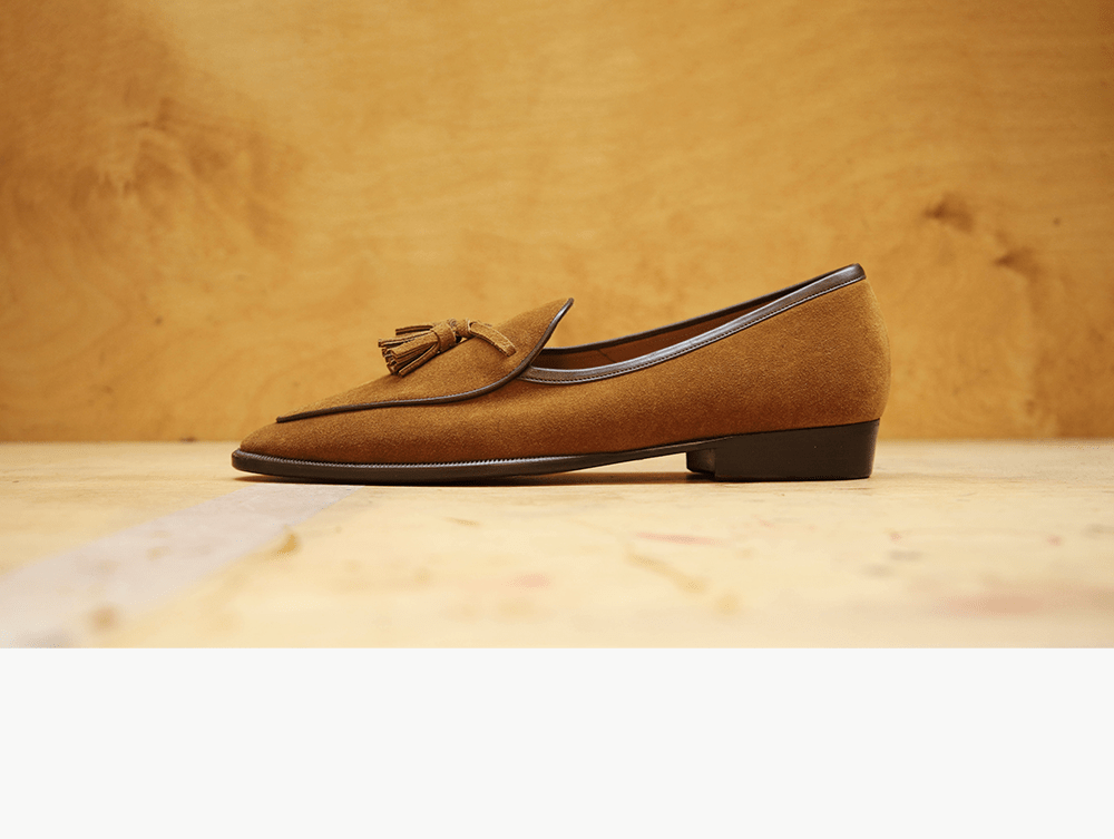 Sagan Classic Tassel Loafers in Light Brown Suede