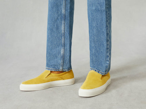 Beat Trainer in Cornmeal Yellow Glove Suede