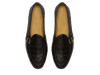 Sagan Buckle Precious Leather Loafers in Obsidian Black Crocodile