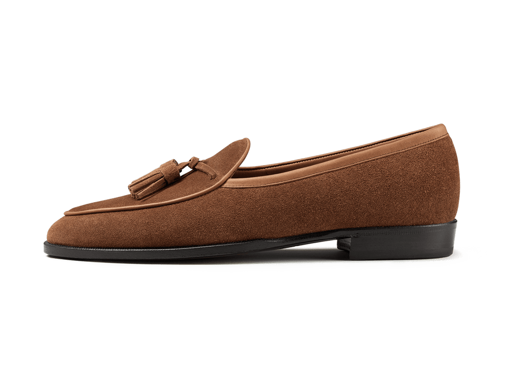 Grand Seine Tassel Loafers in Tan Noble Suede – Baudoin & Lange