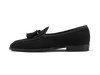 Grand Seine Tassel Loafers in Black Noble Suede