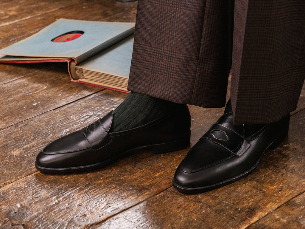 Chromo Socks in Cotton - Green | Loafer Socks | Baudoin & Lange