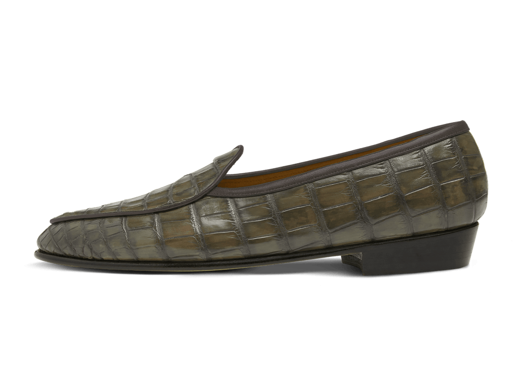 Grey Alligator Loafers
