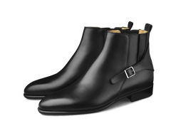Hopper Buckle Boot in Black Noble Calf