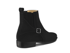 Hopper Buckle Boot in Black Shield Suede