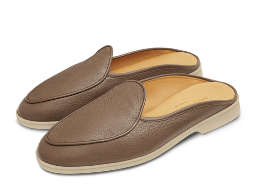 Stride Mule Loafers in Silt Brown Deerskin Natural Sole