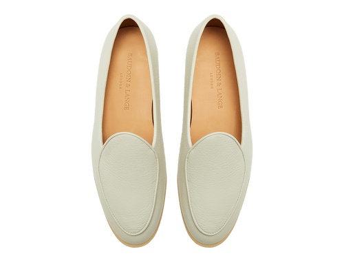 Stride Loafers in Pistachio Deerskin Natural Sole