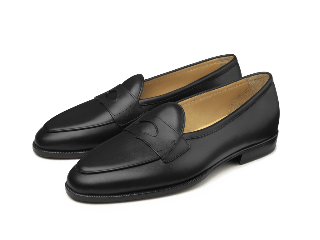 Grand Fleurus Penny Loafers in Black Noble Calf