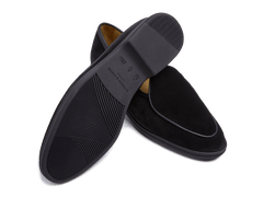 Stride Loafers in Black Glove Suede Dark Sole