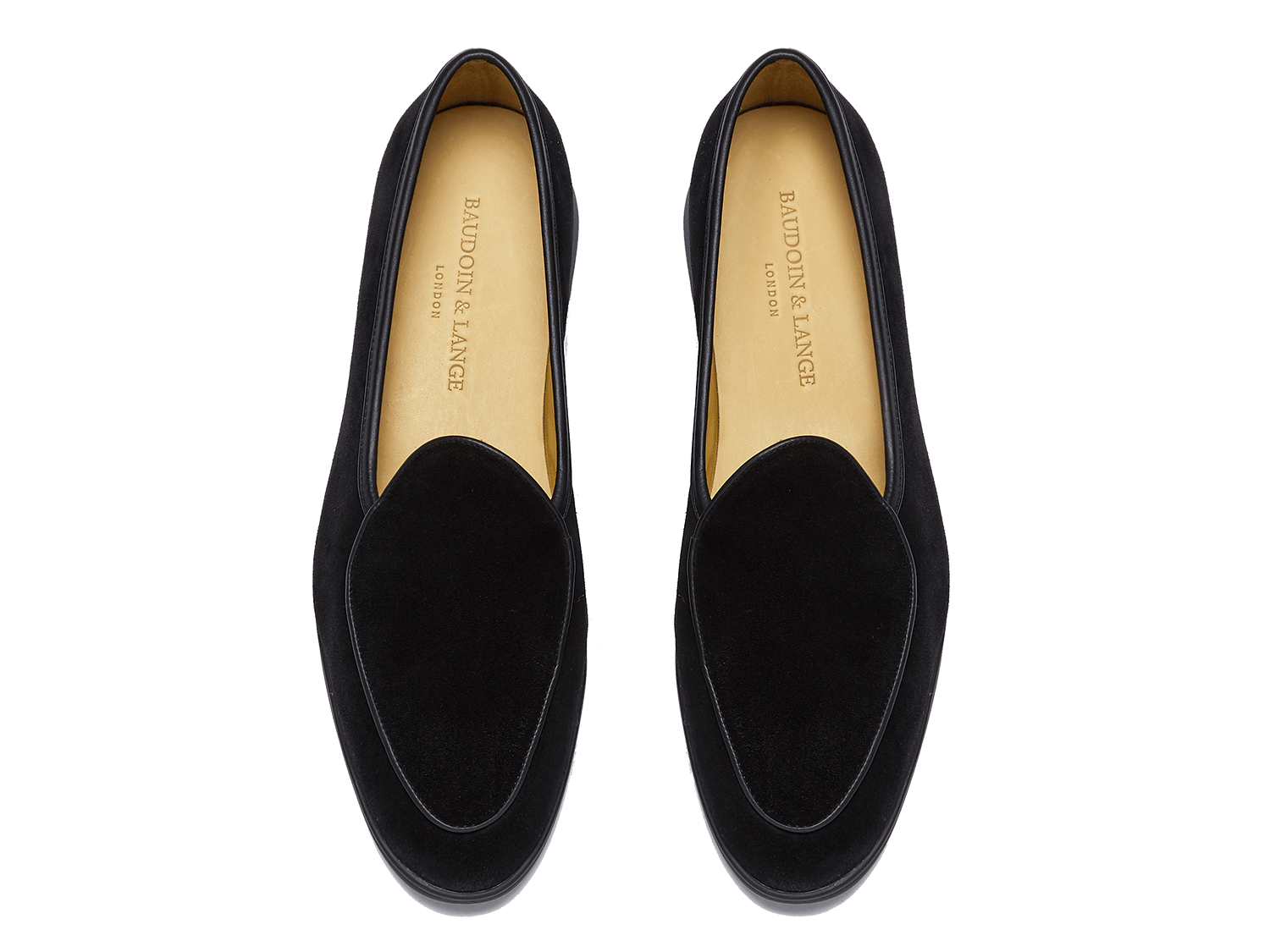Stride Loafers in Black Glove Suede Dark Sole