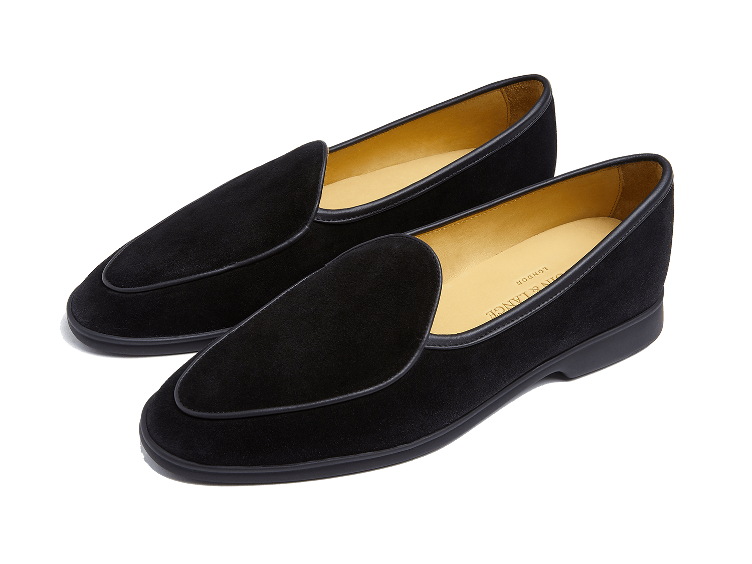 Stride Loafers in Black Suede Dark Sole – Baudoin & Lange