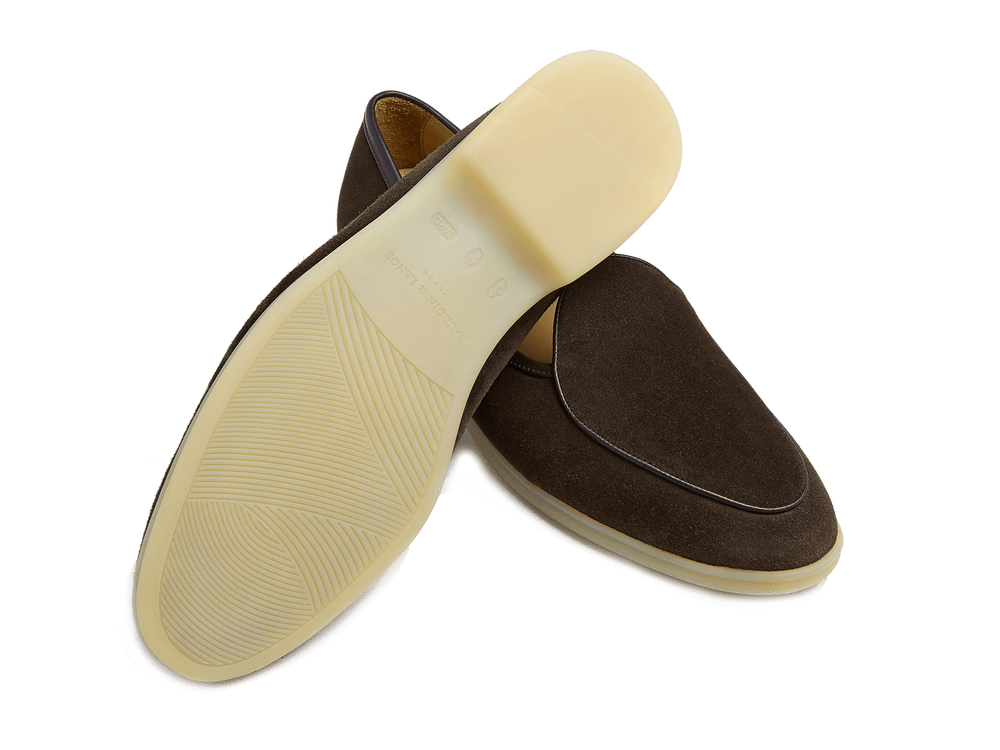 Stride Loafers in Dark Brown Suede Natural Sole
