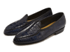 Sagan Classic Precious Leather Loafers in Midnight Navy Crocodile
