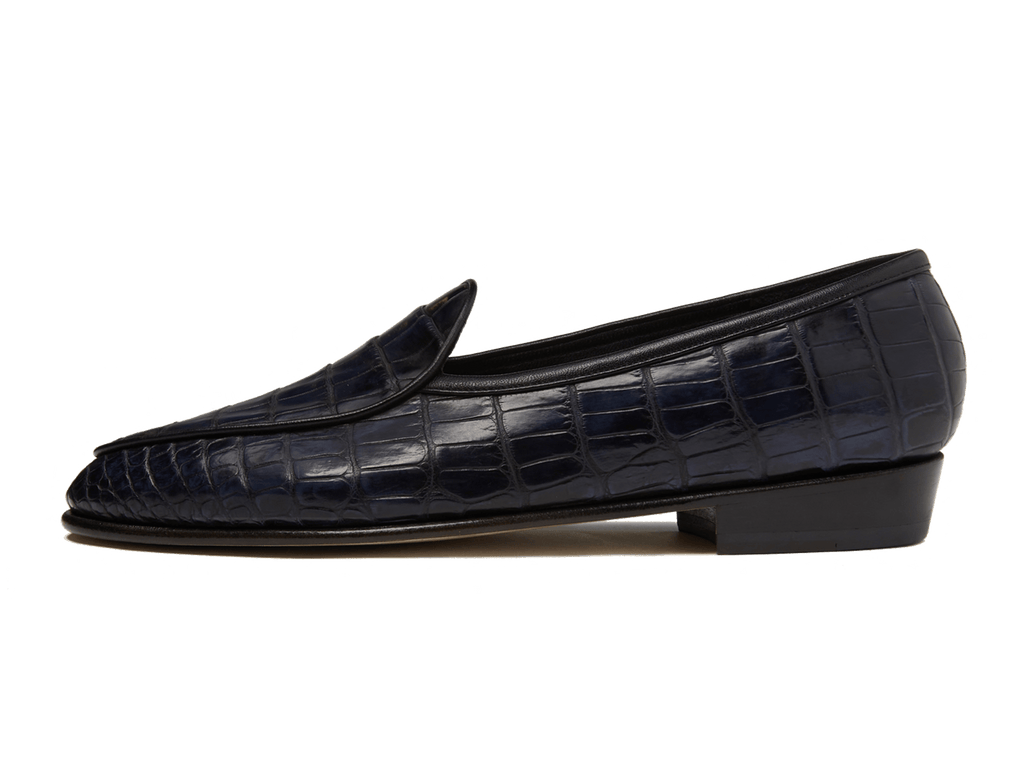 Leather Navy Loafers