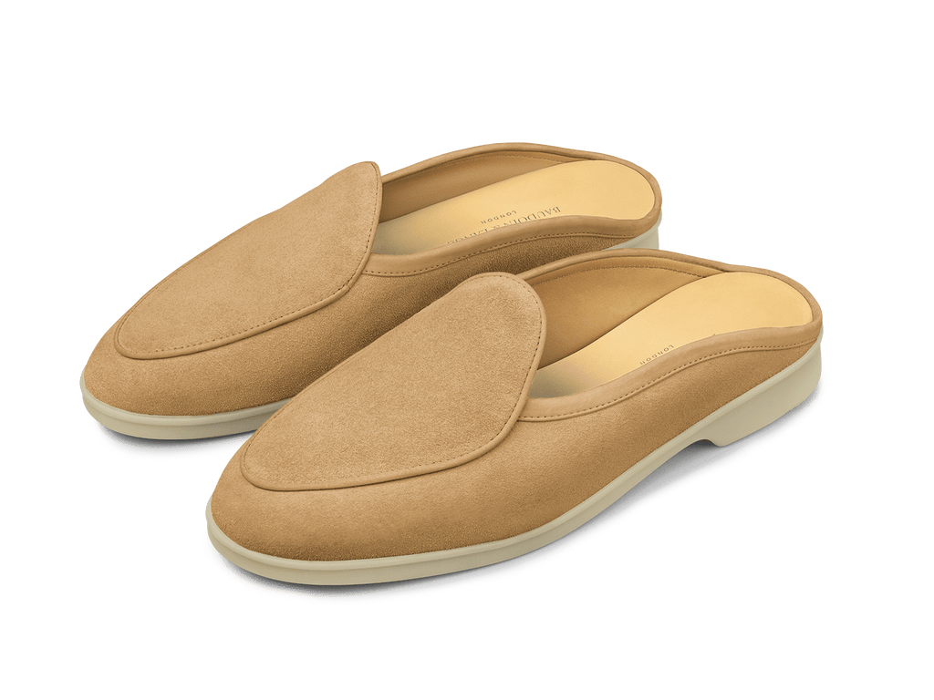 Stride Mule Loafers in Clay Glove Suede Natural Sole