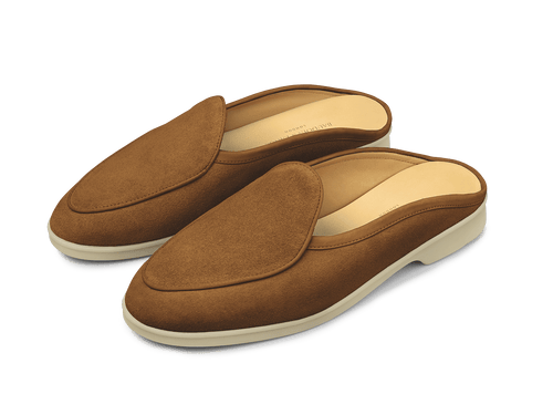 Stride Mule Loafers in Earth Glove Suede Natural Sole