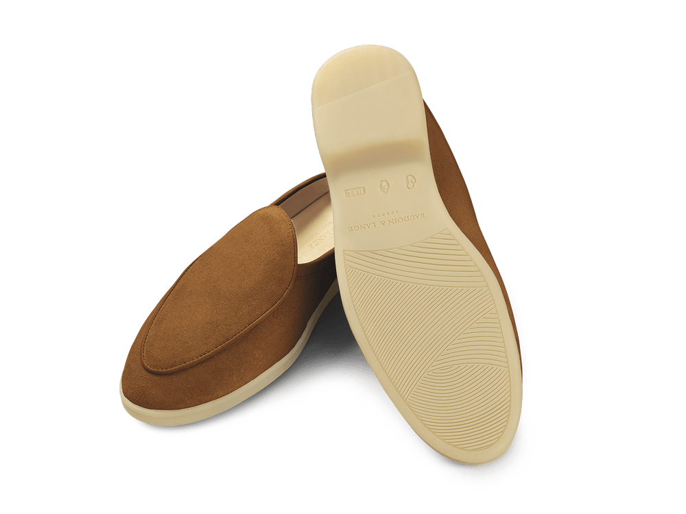Stride Mule Loafers in Earth Glove Suede Natural Sole