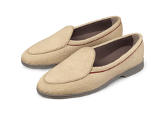 Stride Loafers in Tundra Gold Calf Hair Grey Sole