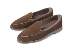 Stride Loafers in Deep Taupe Glove Suede Grey Sole