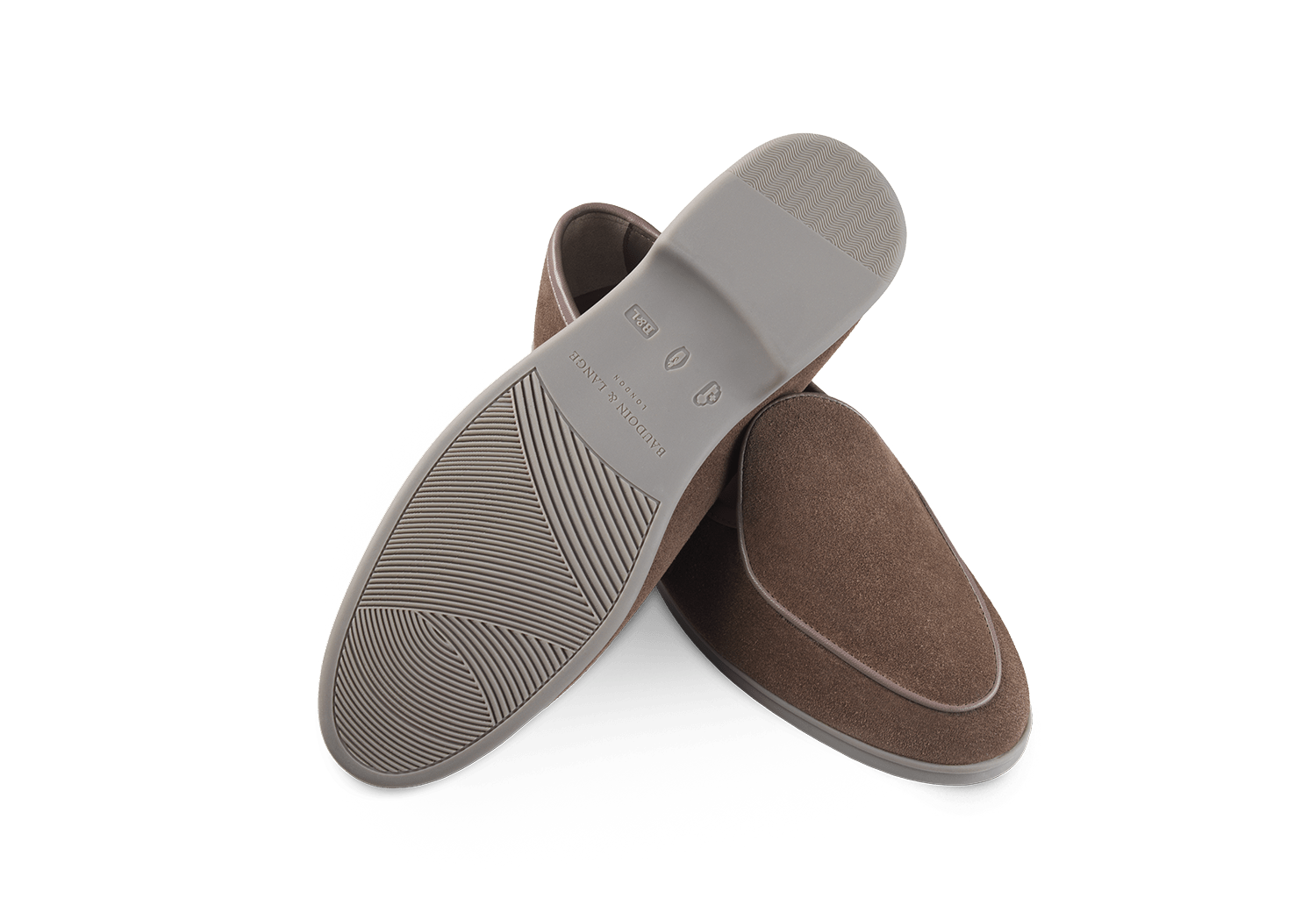 Stride Loafers in Deep Taupe Glove Suede Grey Sole