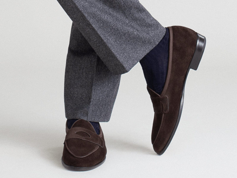 Chromo Socks in Cotton - Navy, Loafer Socks