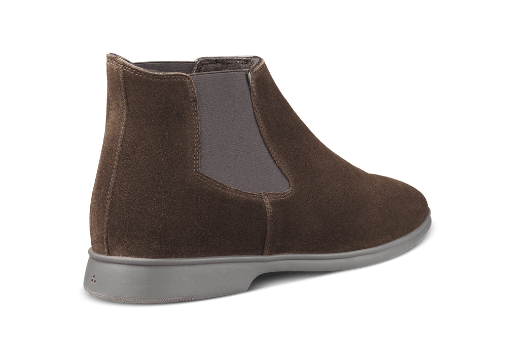 Rover Boots in Dark Brown Suede with Shearling Lining