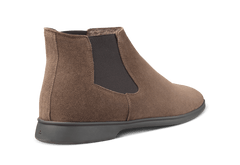 Rover Boots in Deep Taupe Glove Suede with Shearling Lining