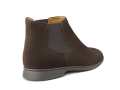 Rover Boots in Dark Brown Glove Suede Taupe Sole