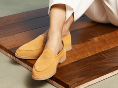 Stride Loafers in Saffron Suede Natural Sole