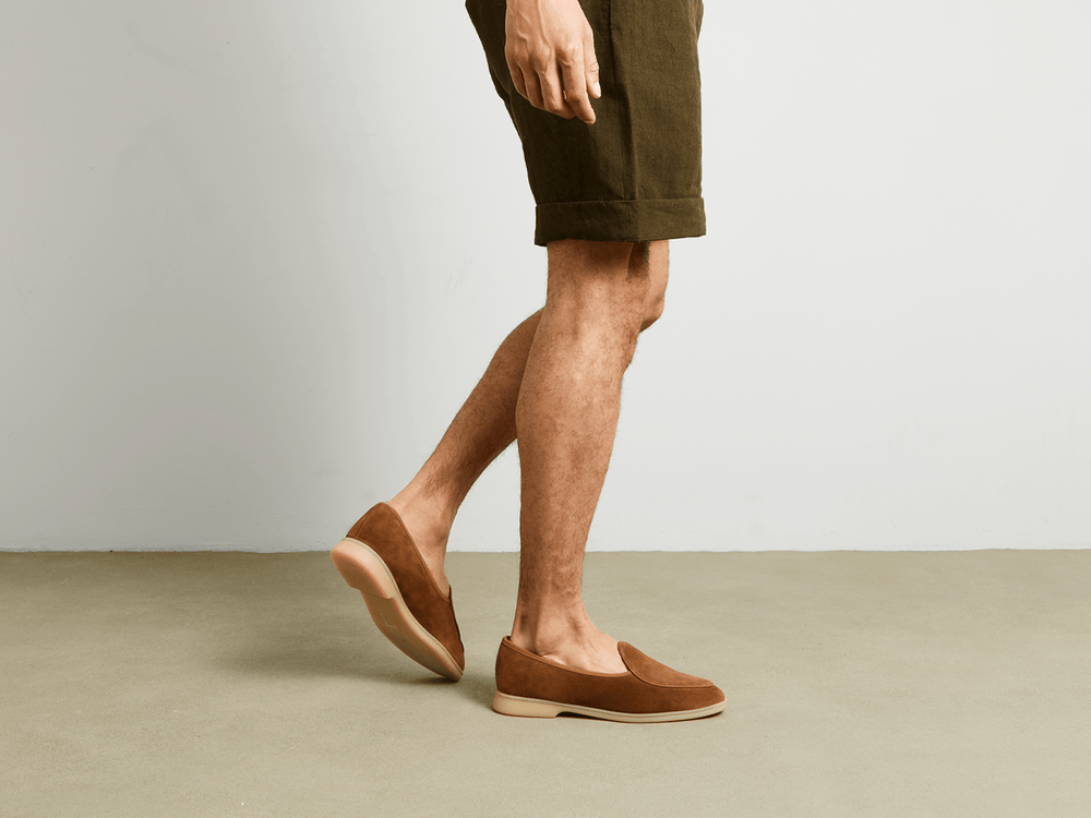 Stride Loafers in Earth Glove Suede Natural Sole