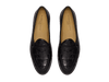 Sagan Ginkgo Precious Leather Loafers in Obsidian Black Crocodile