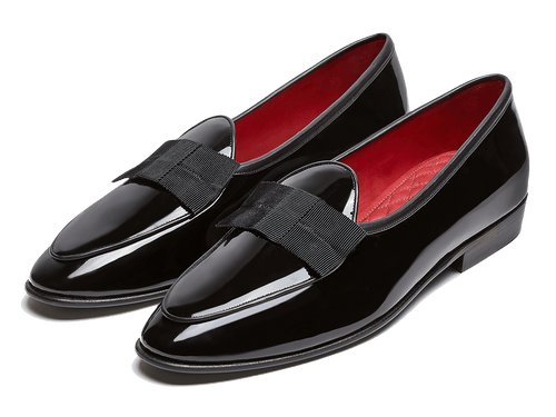 Black Patent Bow Loafers