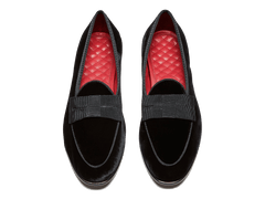 Sagan Classic Opera Bow in Black Velvet and Gros Grain (4496701063245)