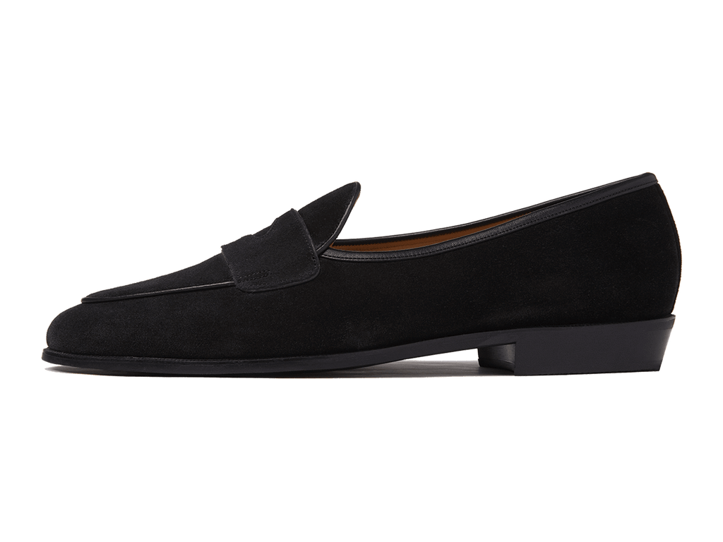 Classic Ginkgo Black Suede Loafers