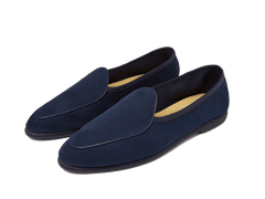 Mens Navy Suede Loafers