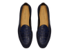 Sagan Classic Precious Leather Loafers in Midnight Navy Suede and Crocodile