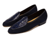 Navy Suede and Crocodile Mens Loafers