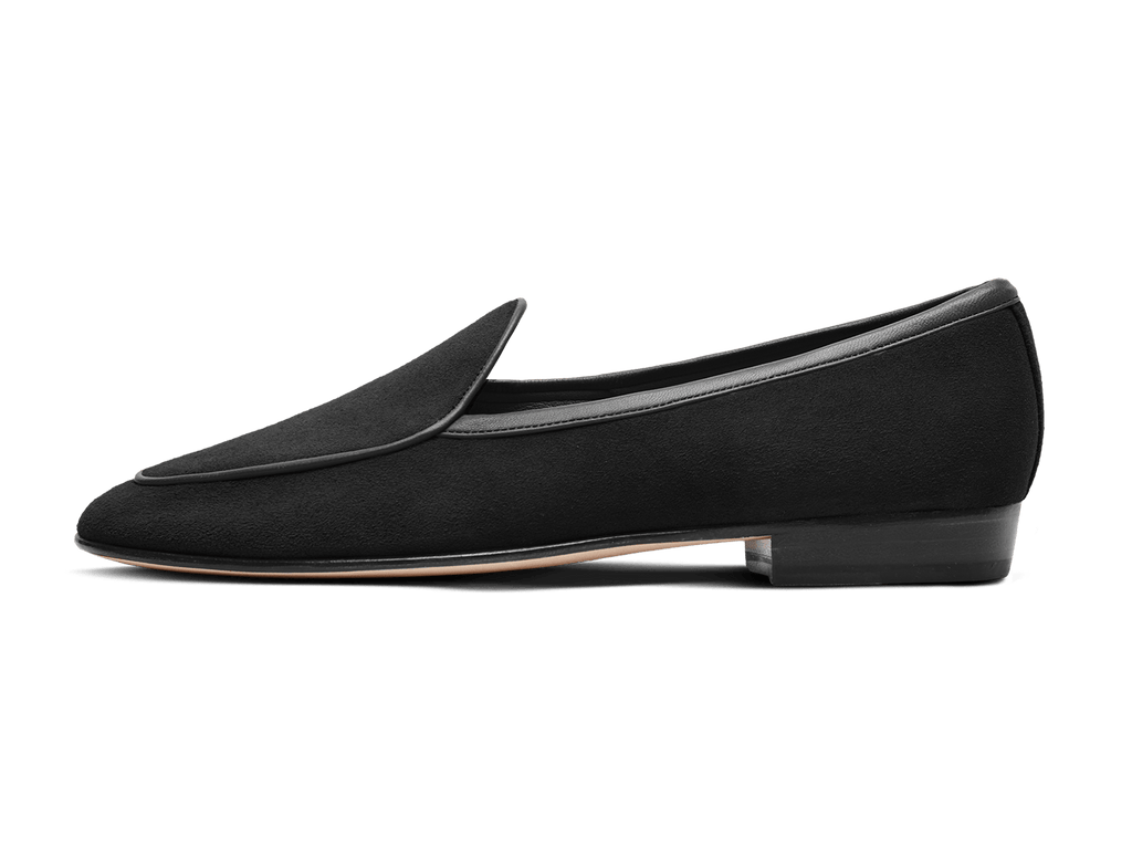 Women's Loafers Classic Plain in Obsidian Black Asteria Suede – &