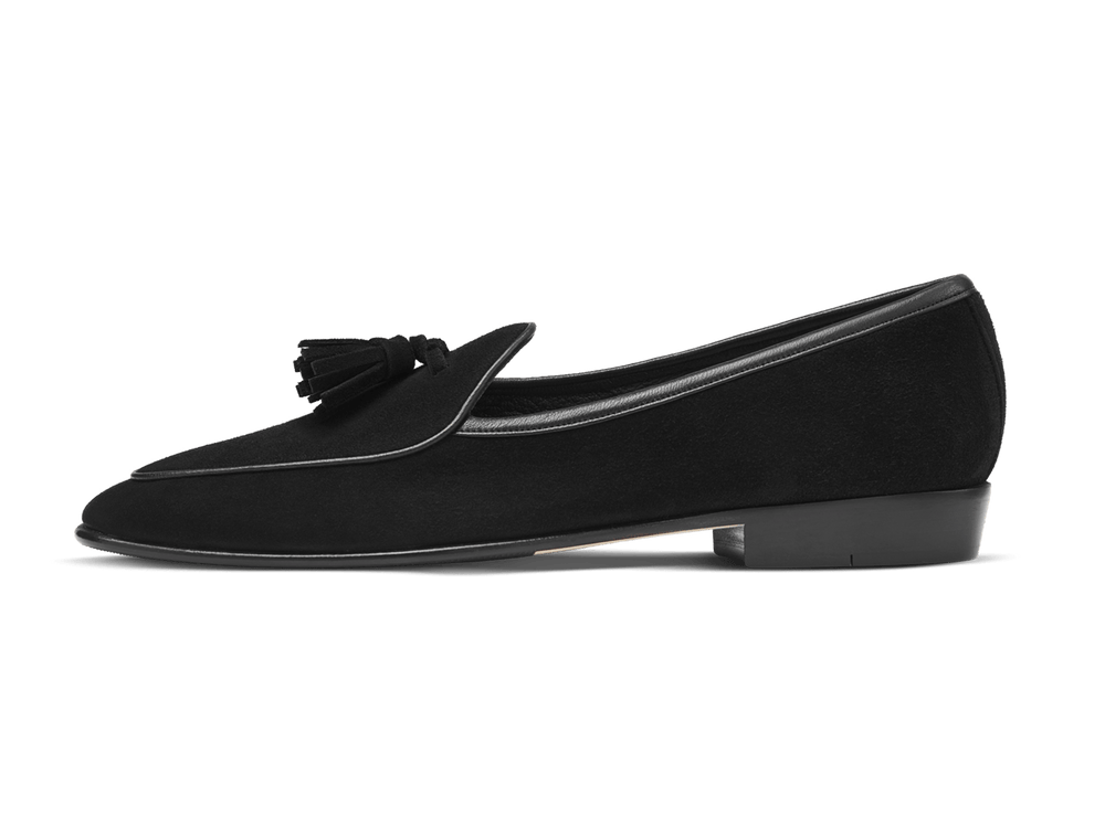 Black tassel loafers mens suede hotsell