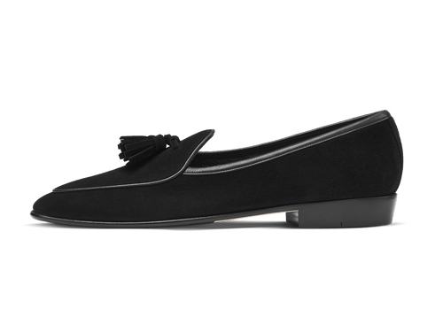 Sagan Classic Loafers in Obsidian Black Asteria Suede