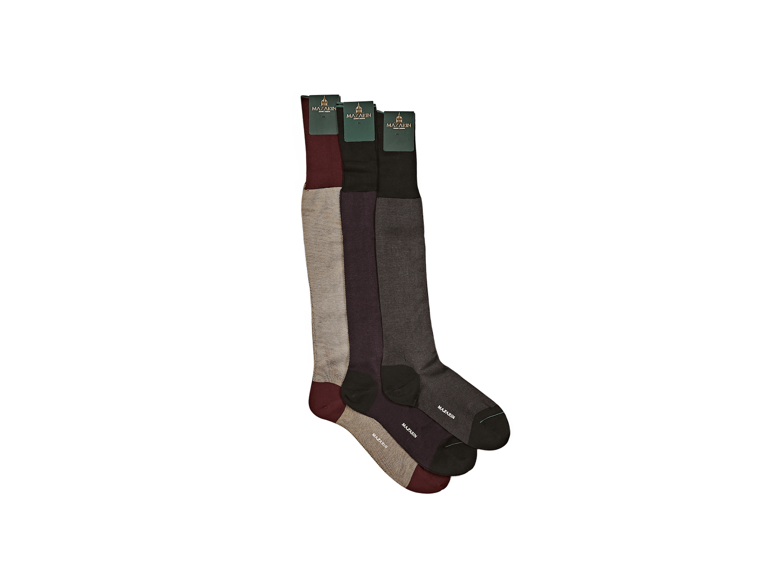 Luxe Socks in Black and Aubergine Purple Cotton (4377216483405)