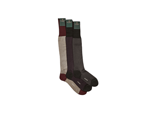 Luxe Socks in Burgundy and Beige Cotton (4377216548941)